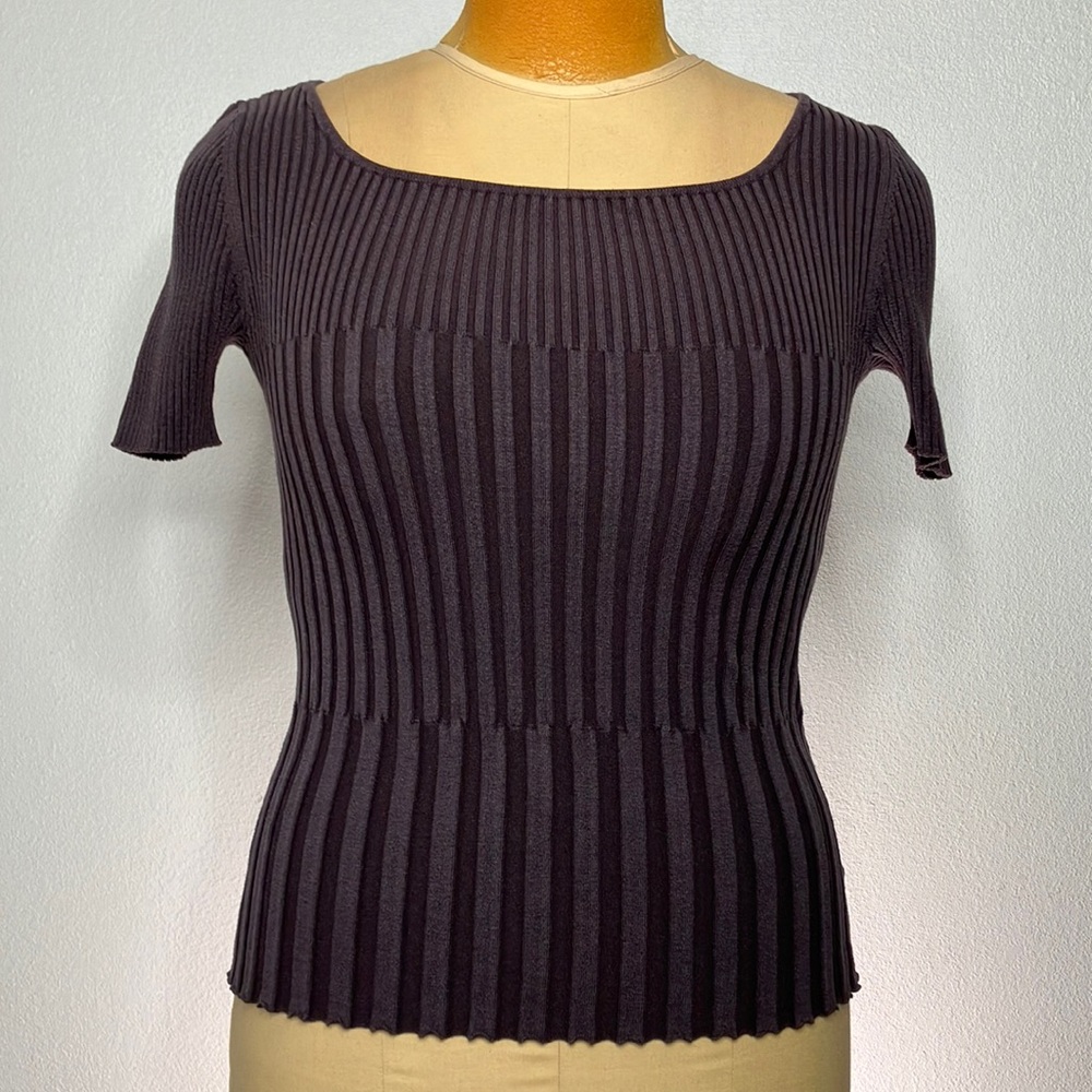 Ribbed Dark Brown Top